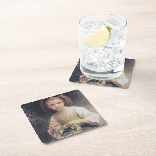 王冠を組む子どもたち、ブーゲロー スクエアペーパーコースター (インサイチュ)