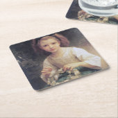 王冠を組む子どもたち、ブーゲロー スクエアペーパーコースター (アングル)