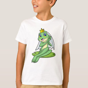 王冠を被ったウェディングでの花嫁としてのカエル Tシャツ