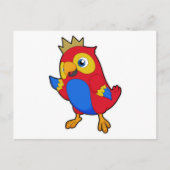 王冠を被ったキングパロット ポストカード (正面)