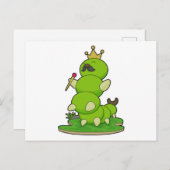 王冠を被ったケータピラー ポストカード (正面/裏面)