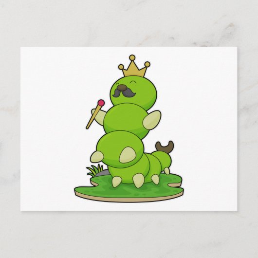 王冠を被ったケータピラー ポストカード (正面)