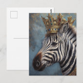 王冠を被ったシマウマ ポストカード (正面/裏面)