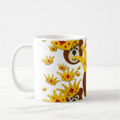 王冠を被ったスマイリングテディベア コーヒーマグカップ (左)