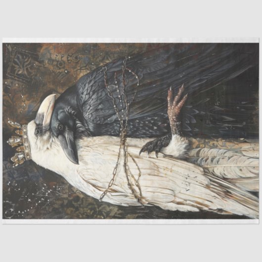 王冠を被った渡り鳥の愛好家ゴシックデクページ 薄葉紙 (正面)