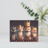 王冠を被った野生動物たち ポストカード (スタンド正面)