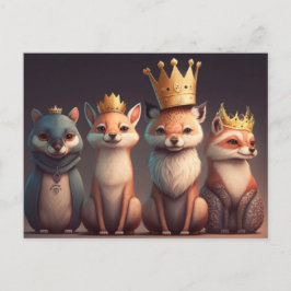 王冠を被った野生動物たち ポストカード