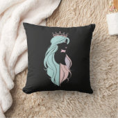 「王冠エレガント付きクイーン」パステルデザイン クッション (ブランケット)