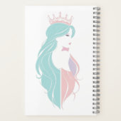 「王冠エレガント付きクイーン」パステルデザイン ノートブック (裏面)