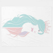 「王冠エレガント付きクイーン」パステルデザイン フリースブランケット (正面(横))