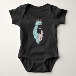 「王冠エレガント付きクイーン」パステルデザイン ベビーボディスーツ