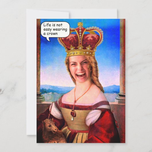 王冠カスタム付きホールクイーンの顔 招待状 (正面)