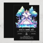 王冠プリンセスの誕生日 招待状 (正面/裏面)