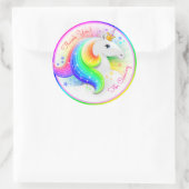 王冠プリンセスユニコーン封筒用シールキッズ ラウンドシール (バッグ)