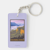 王冠ポイントとのコロンビア川の峡谷場面 キーホルダー (裏面)