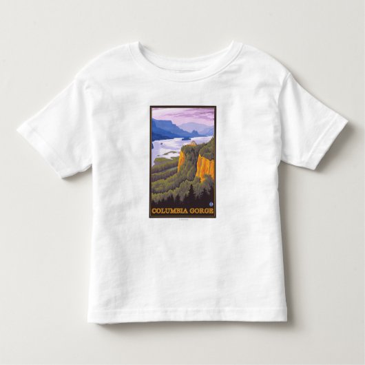 王冠ポイントとのコロンビア川の峡谷場面 トドラーTシャツ (正面)