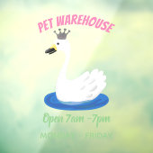 王冠マンガのかわいい白い白鳥 ウィンドウサイン (シート3)
