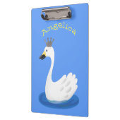 王冠マンガのかわいい白い白鳥 クリップボード (左)