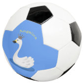 王冠マンガのかわいい白い白鳥 サッカーボール (3/4)