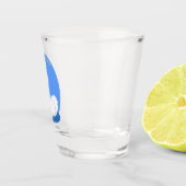 王冠マンガのかわいい白い白鳥 ショットグラス (右)