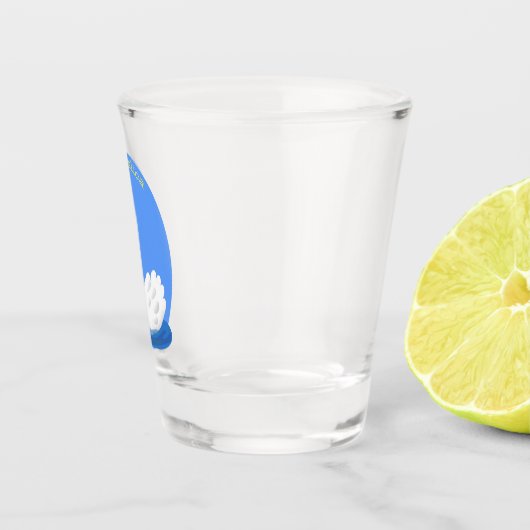 王冠マンガのかわいい白い白鳥 ショットグラス (右)