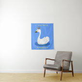 王冠マンガのかわいい白い白鳥 タペストリー (インサイチュ)