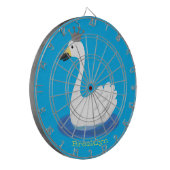 王冠マンガのかわいい白い白鳥 ダーツボード (正面左)