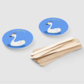 王冠マンガのかわいい白い白鳥 ハンドファン (組立なし)