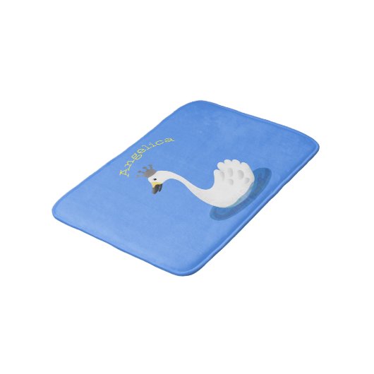 王冠マンガのかわいい白い白鳥 バスマット (アングル)