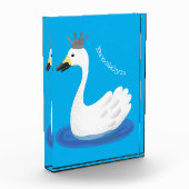 王冠マンガのかわいい白い白鳥 フォトブロック (左)