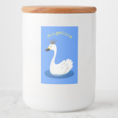 王冠マンガのかわいい白い白鳥 フードラベル (正面)