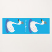 王冠マンガのかわいい白い白鳥 ヨガマット (裏面(横))