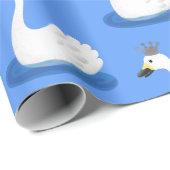 王冠マンガのかわいい白い白鳥 ラッピングペーパー (ロールコーナー)