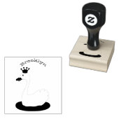 王冠マンガのかわいい白い白鳥 ラバースタンプ (押印)