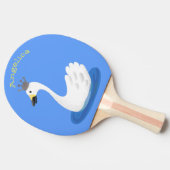 王冠マンガのかわいい白い白鳥 卓球ラケット (横)