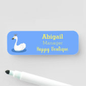 王冠マンガのかわいい白い白鳥 名札 (インサイチュ)