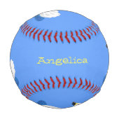 王冠マンガのかわいい白い白鳥 野球ボール (正面)