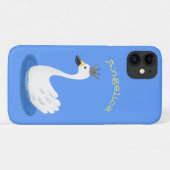 王冠マンガのかわいい白い白鳥 Case-Mate iPhoneケース (裏面(横))
