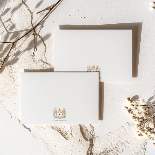 王冠モノグラム | 紳士パーソナライズされたの ノートカード