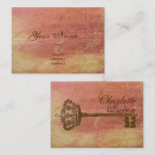 王冠及び鍵のヴィンテージのスタイルのエレガントな名刺 名刺 (正面/裏面)