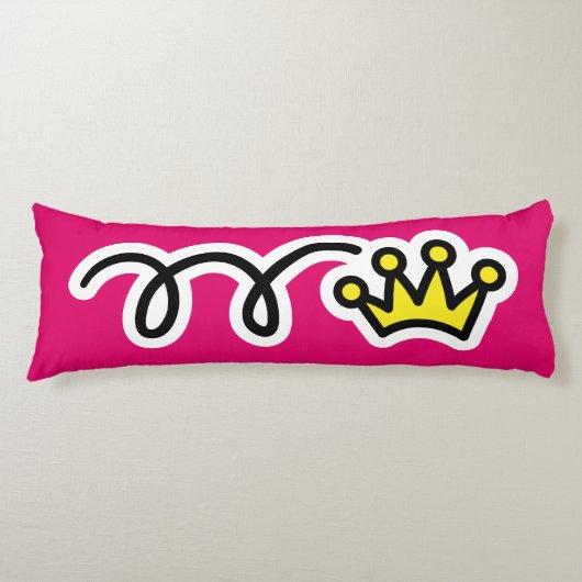 王冠女子の寝室のベッドデコールの女王 ボディピロー (正面)