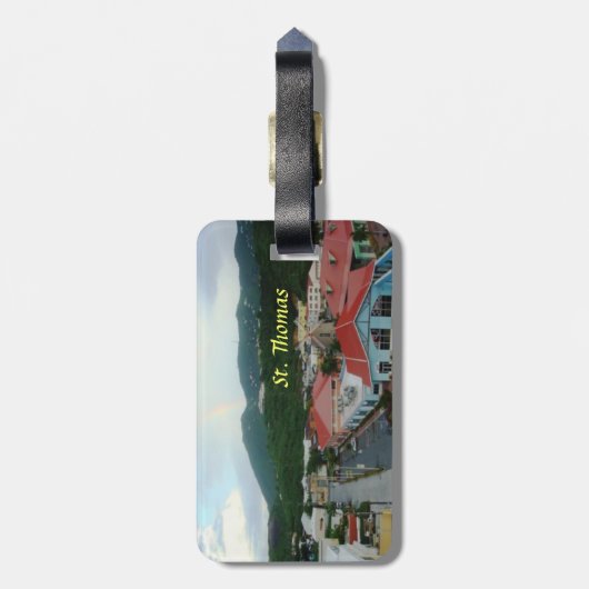 王冠湾、セントトーマスのUSVIの荷物のラベル ラゲッジタグ (裏面縦)