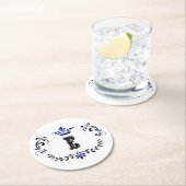 王冠花環イニシャル「E」 ラウンドペーパーコースター (インサイチュ)