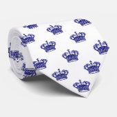 王冠01 -白の深い濃紺 ネクタイ (ロール)