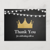 王冠 |ベビーシャワー金箔 |ありがとうございます ポストカード (正面)