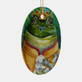 王冠&剣の水彩芸術を持つカエル王子 セラミックオーナメント (右)