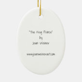 王冠&剣の水彩芸術を持つカエル王子 セラミックオーナメント (裏面)