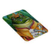 王冠&剣の水彩芸術を持つカエル王子 マグネット (右側)