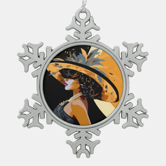 王冠#1 スノーフレークピューターオーナメント (正面)