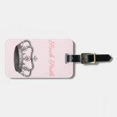 王冠Personnalisedを刻むヴィンテージ ラゲッジタグ (正面横)